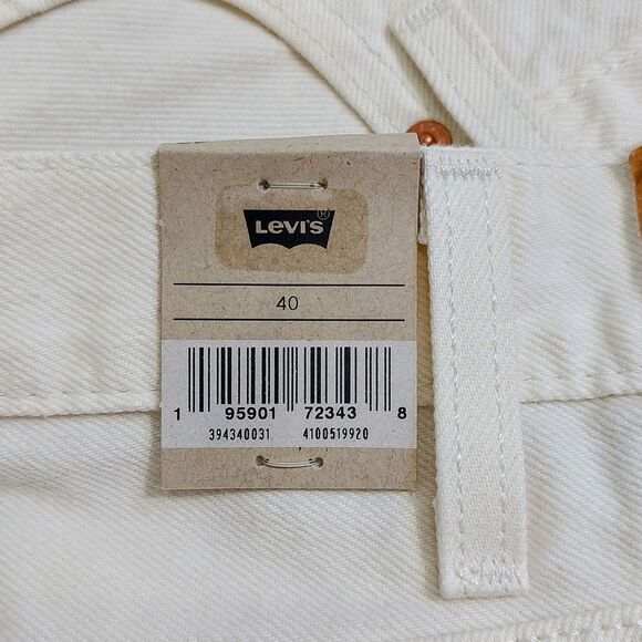 Levi's 469 Men's W41 Inseam 12" Loose Fit Denim Shorts Cream 100% Cotton NEW! - Picture 5 of 11